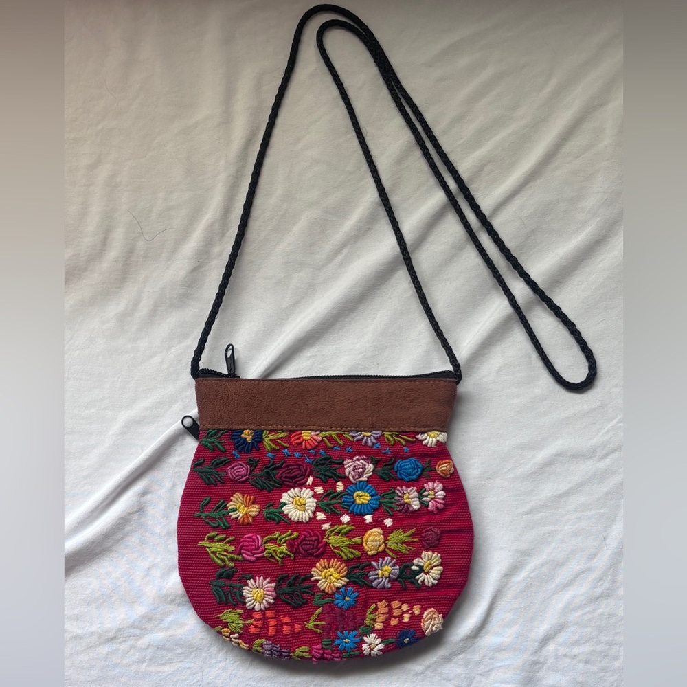 Floral Embroidered Crossbody Bag